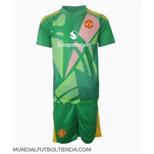 Camiseta Manchester United Portero Tercera Equipación Replica 2024-25 para niños mangas cortas (+ Pantalones cortos)